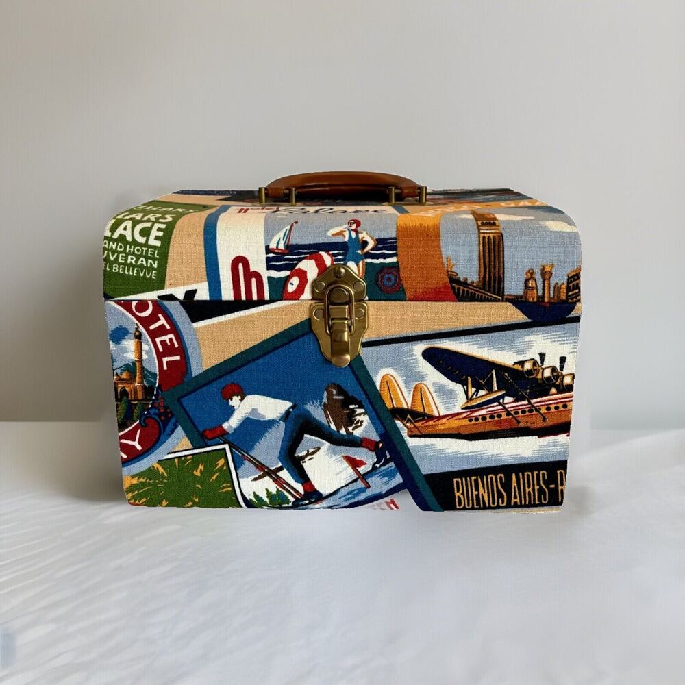 Vtg World Traveler Hard Luggage Makeup Cosmetic Case "9Wx"12 L x"9H Mint